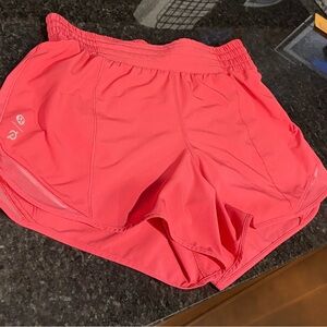lululemon x peloton athletica Women's Coral Athletic Shorts.. hotty hot 4”